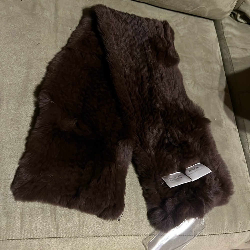 Real rabbit fur scarf